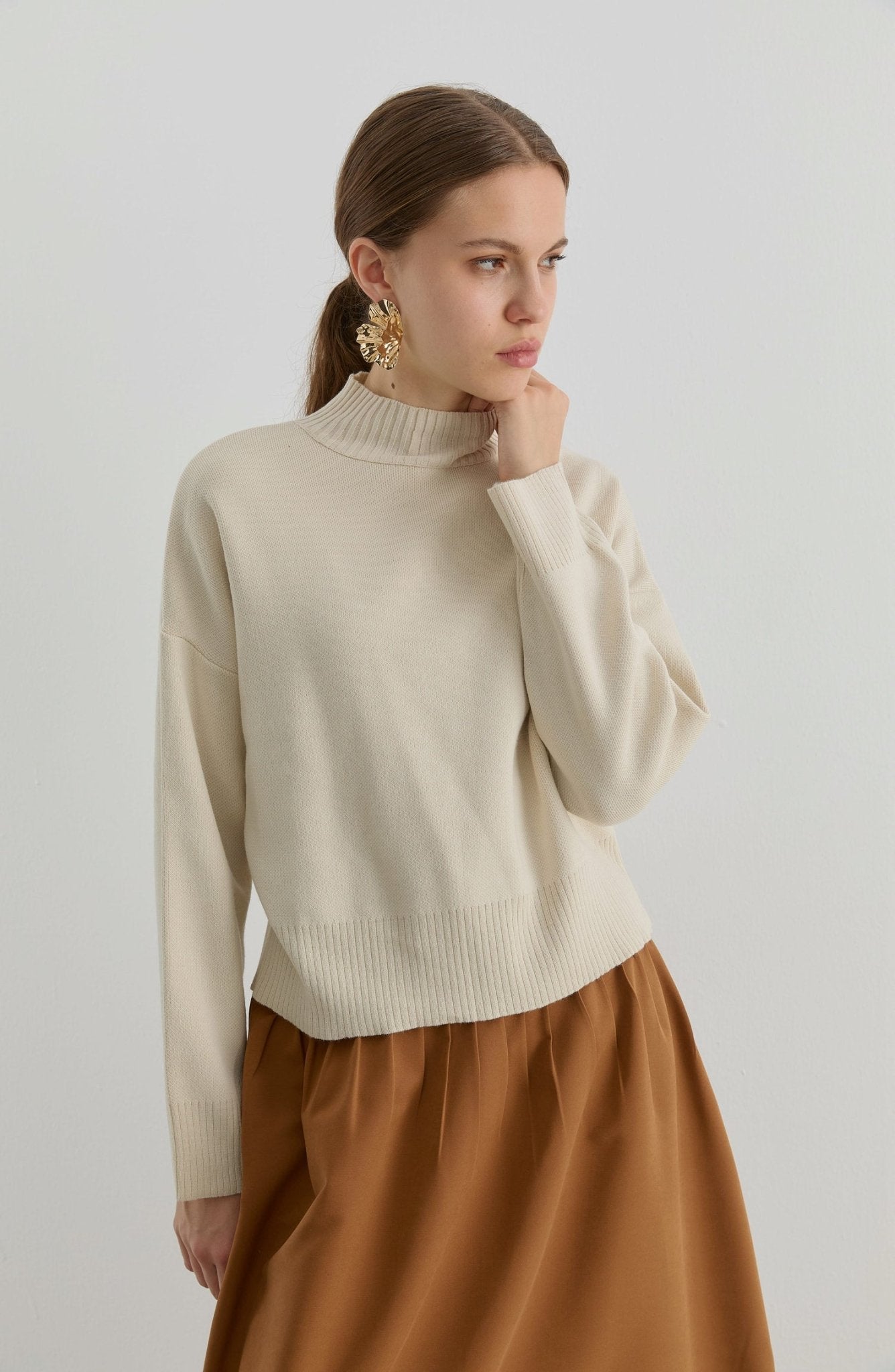 Yarım Balıkçı Taş Kısa Triko Kazak - Fatma Atasoy