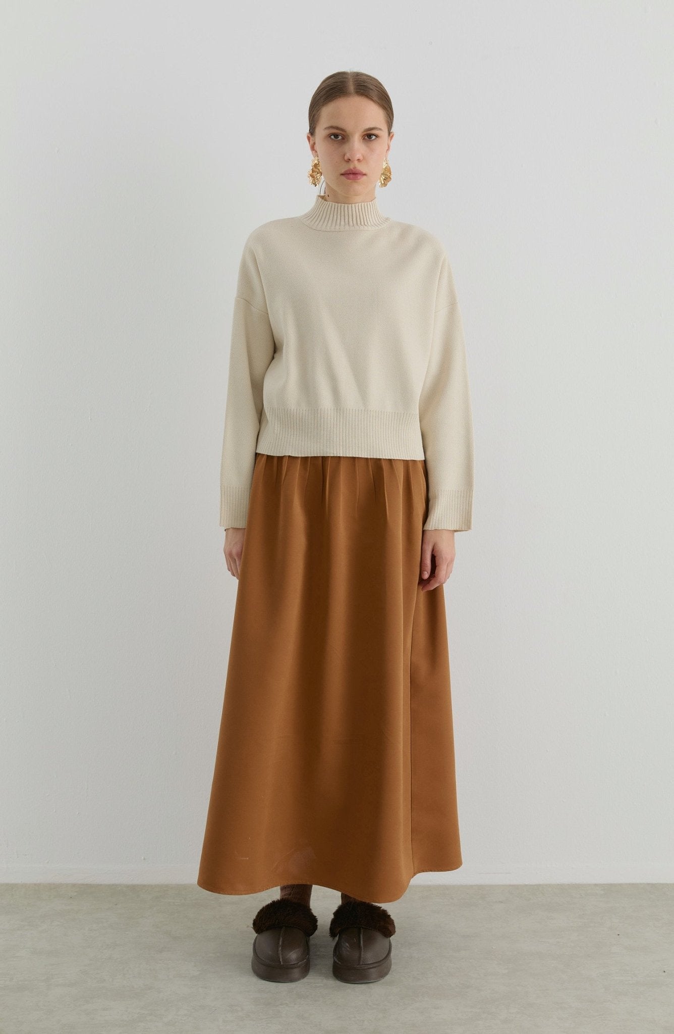 Yarım Balıkçı Taş Kısa Triko Kazak - Fatma Atasoy