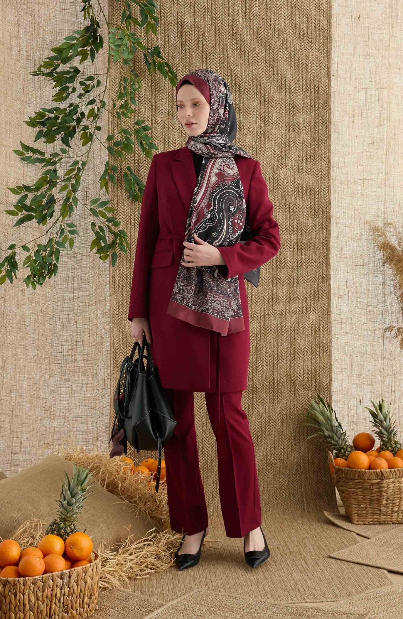 Zenia Bordo Vual İpek Şal - Fatma Atasoy