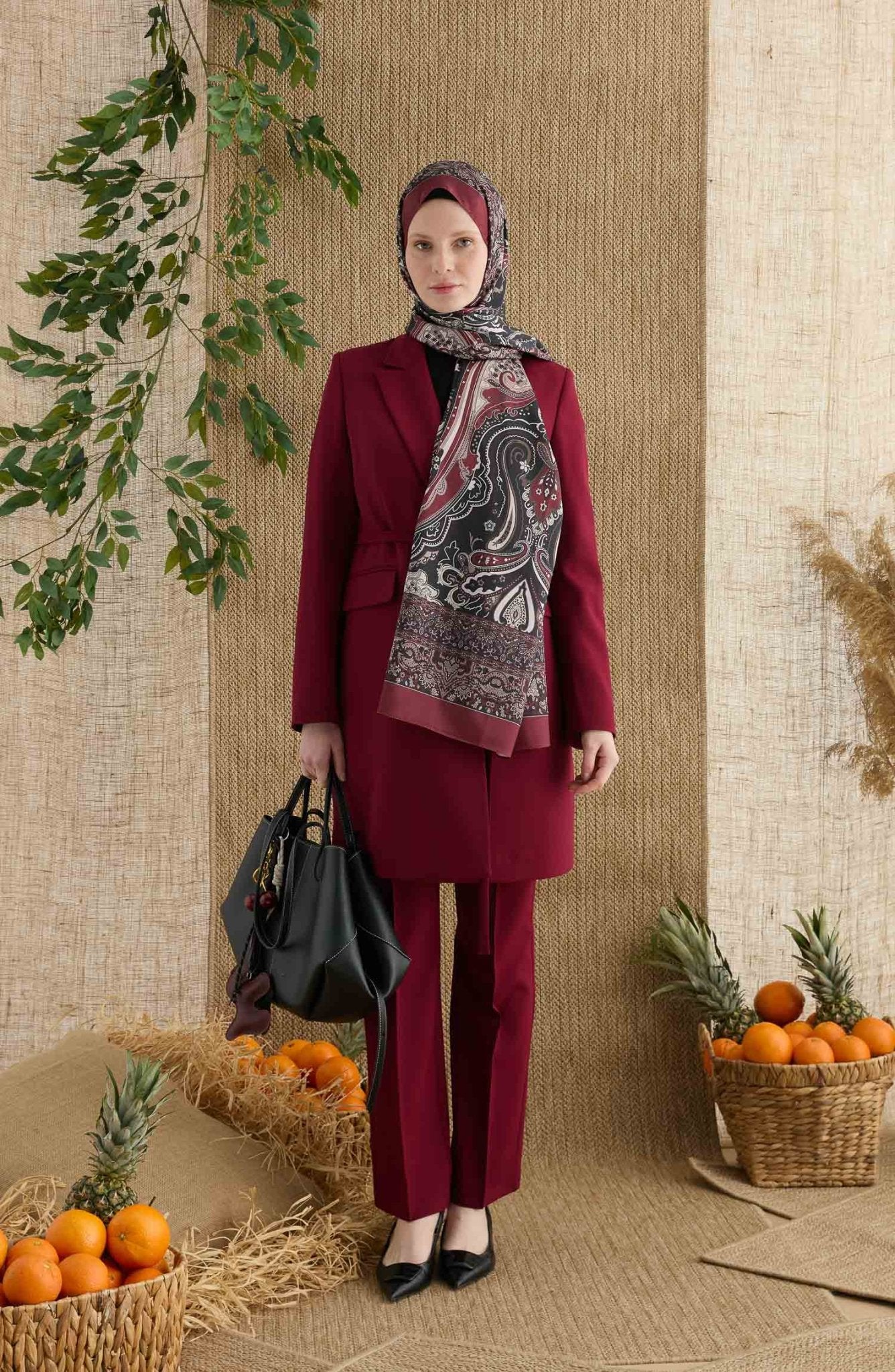 Zenia Bordo Vual İpek Şal - Fatma Atasoy