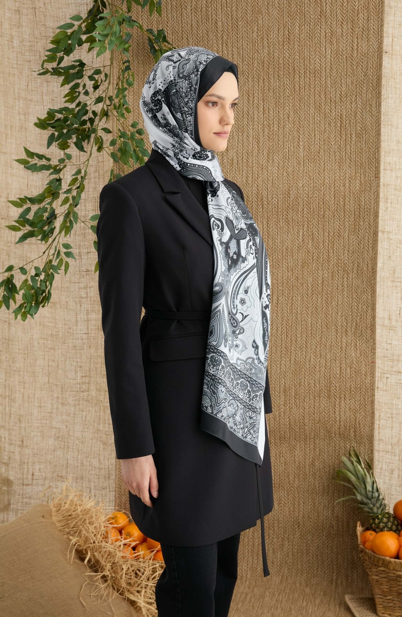 Zenia Ekru Vual İpek Şal - Fatma Atasoy