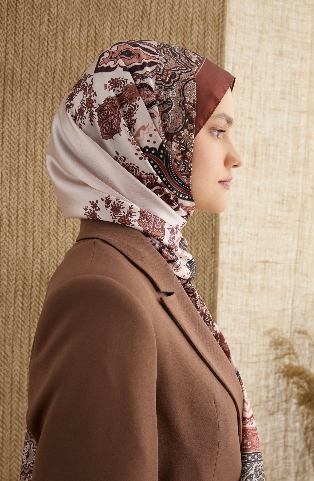 Zenia Kiremit Vual İpek Şal - Fatma Atasoy