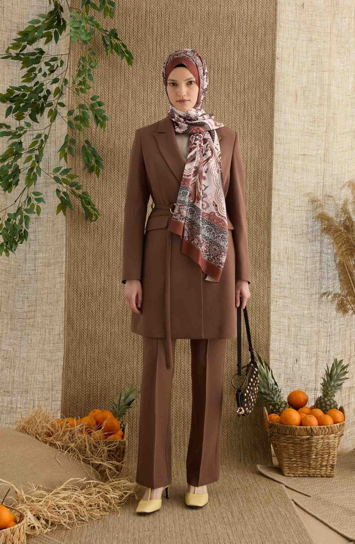 Zenia Kiremit Vual İpek Şal - Fatma Atasoy