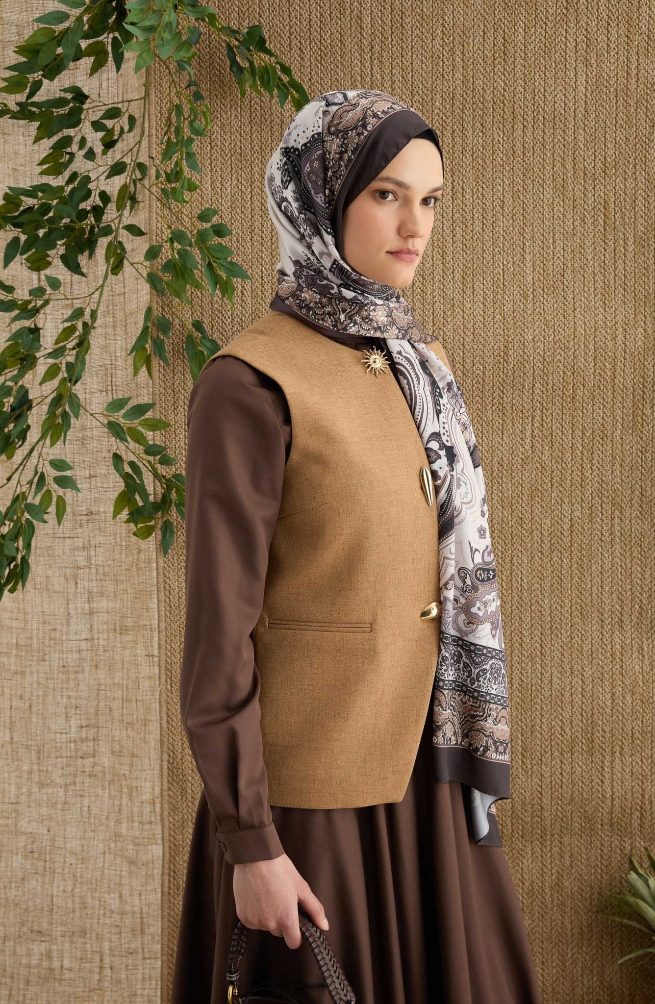 Zenia Vizon Vual İpek Şal - Fatma Atasoy