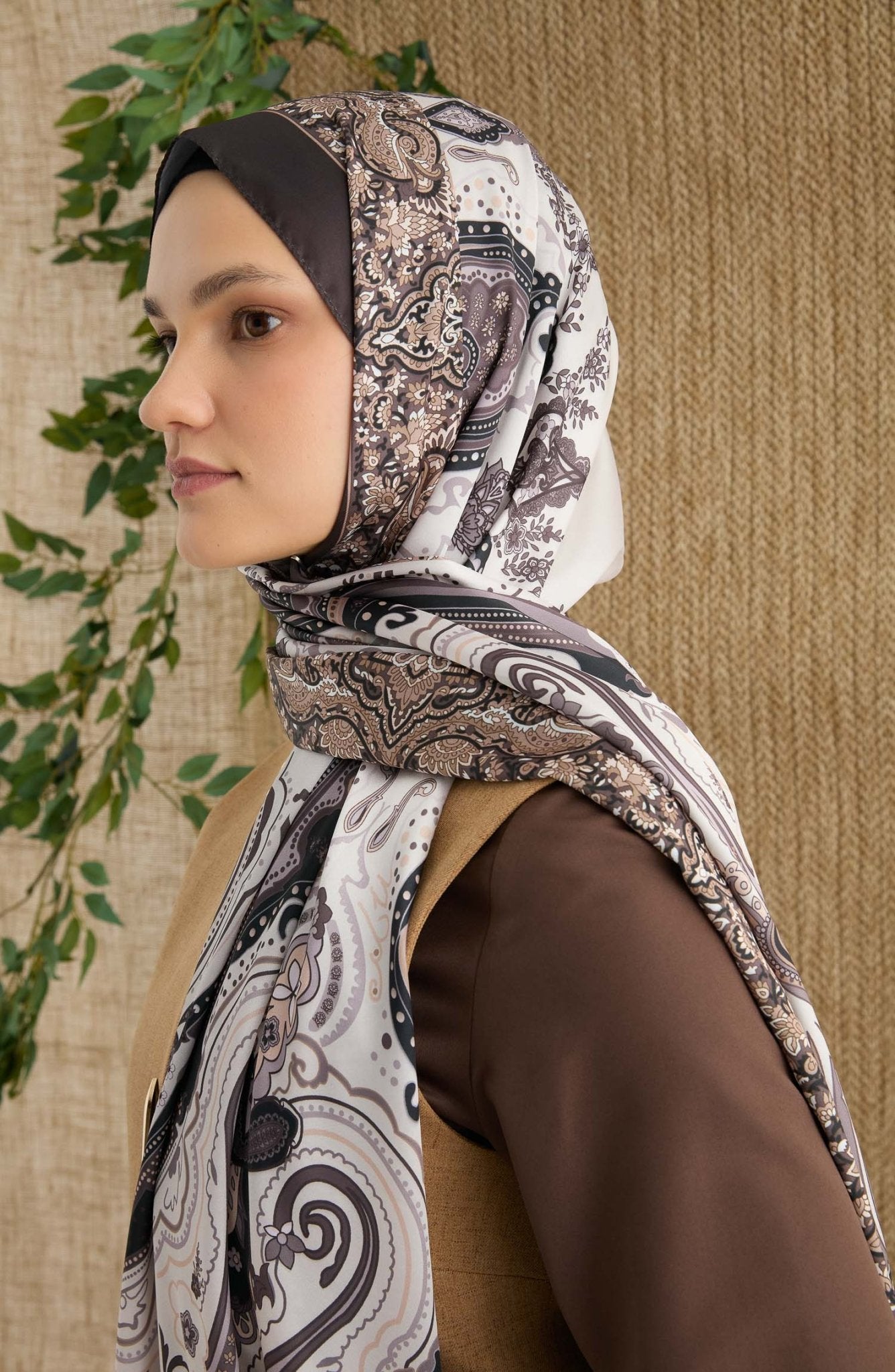 Zenia Vizon Vual İpek Şal - Fatma Atasoy