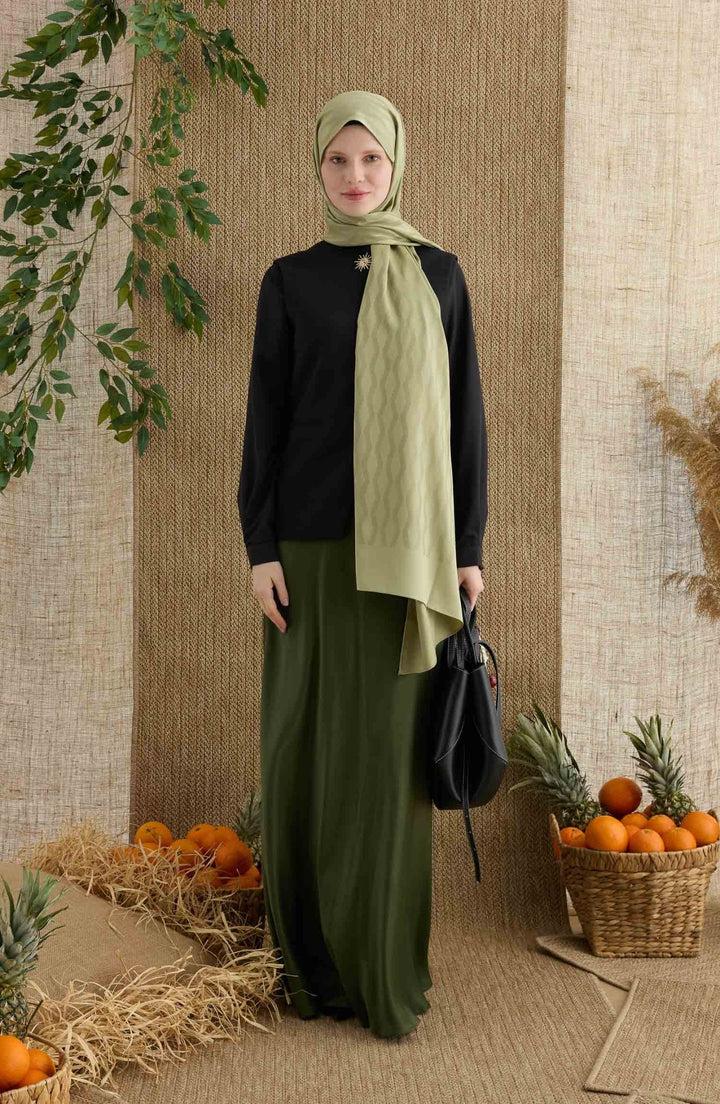 Zigzag Adaçayı Jakarlı Şal - Fatma Atasoy